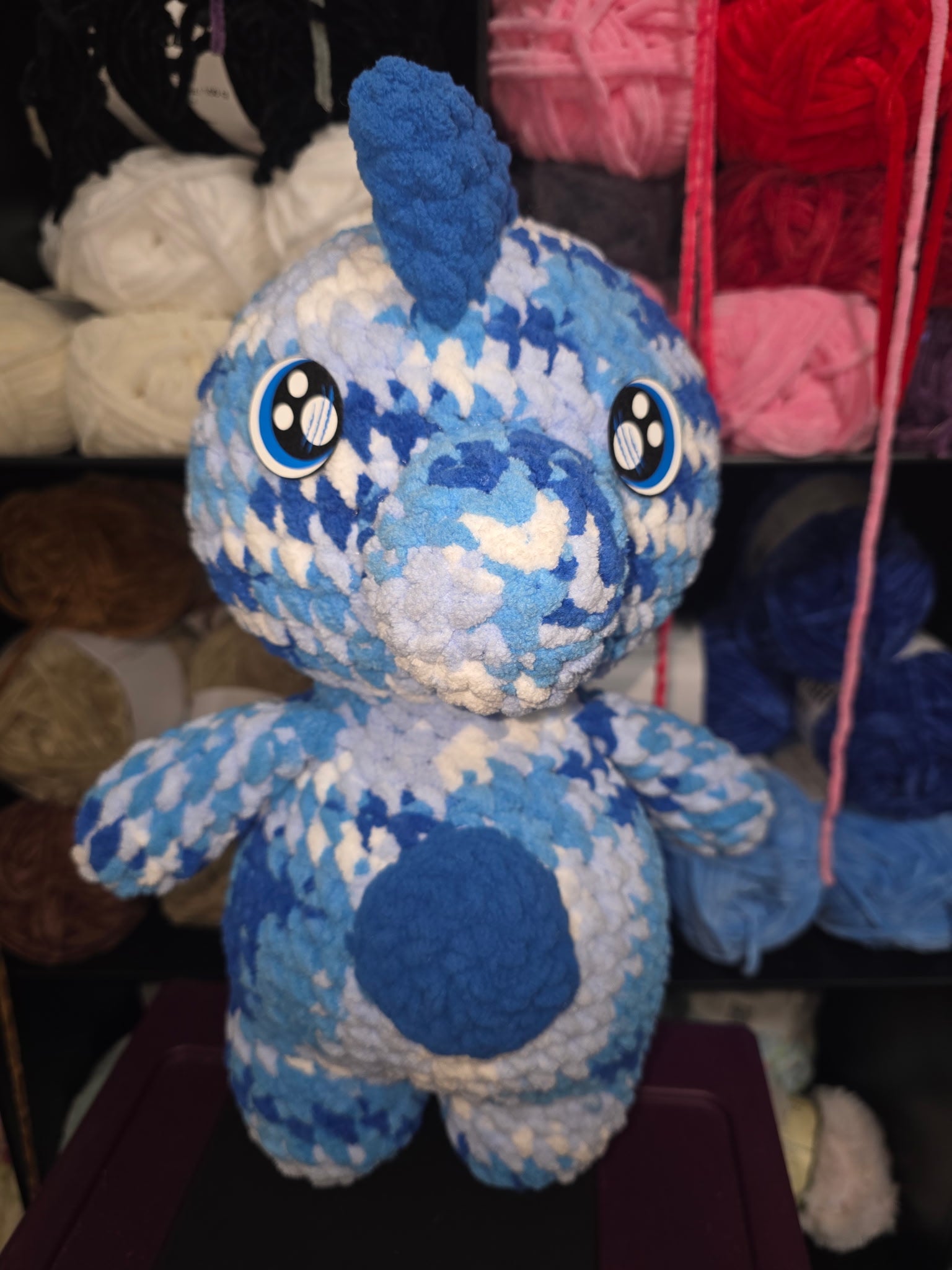 Hand-crocheted jumbo Dino