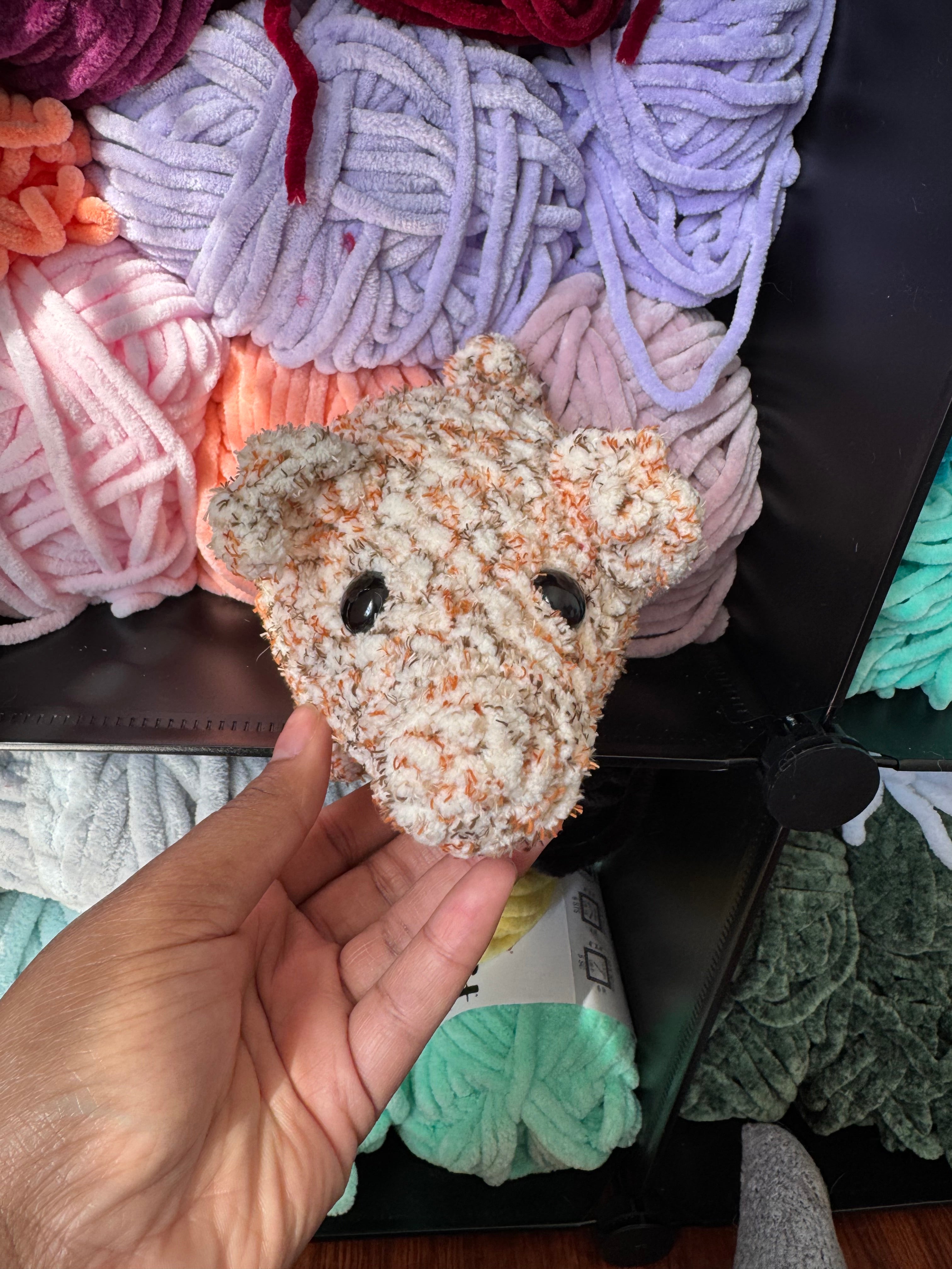 Hand-crocheted pig