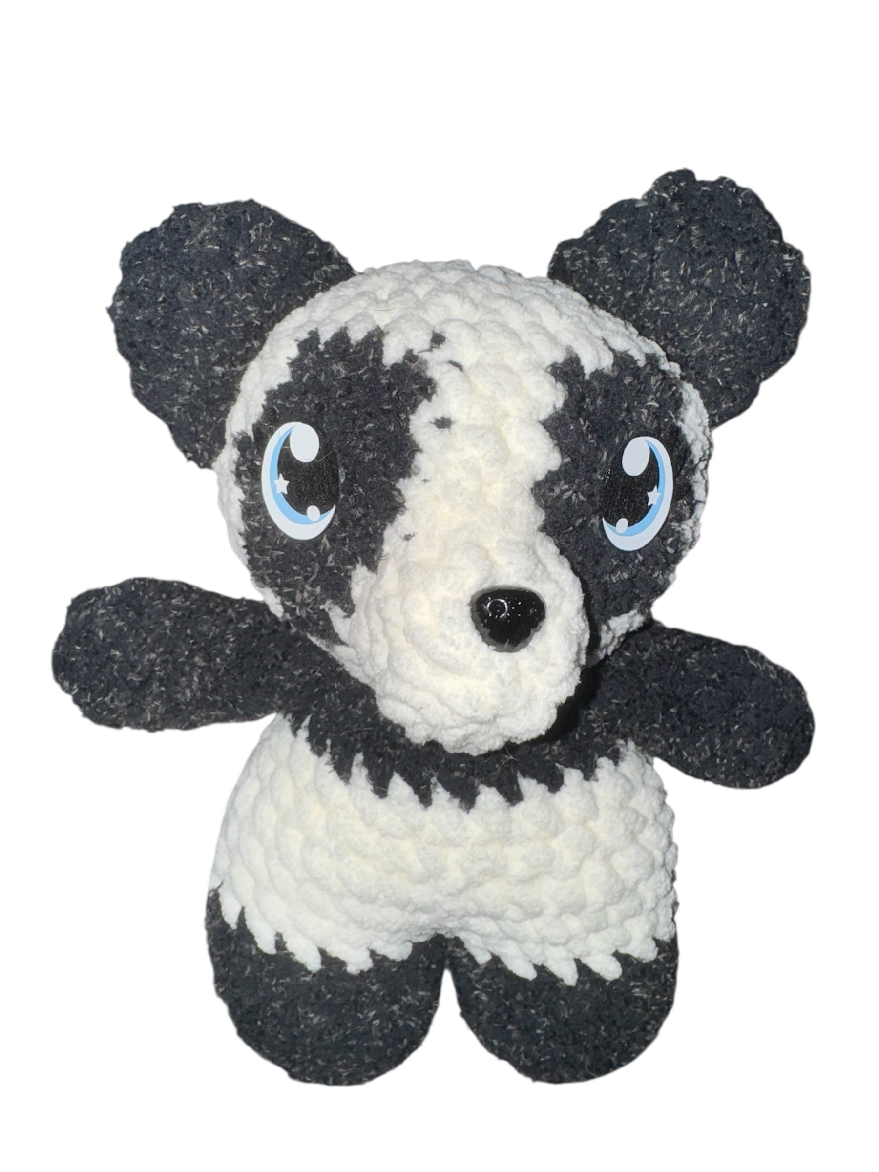 Hand-crocheted panda