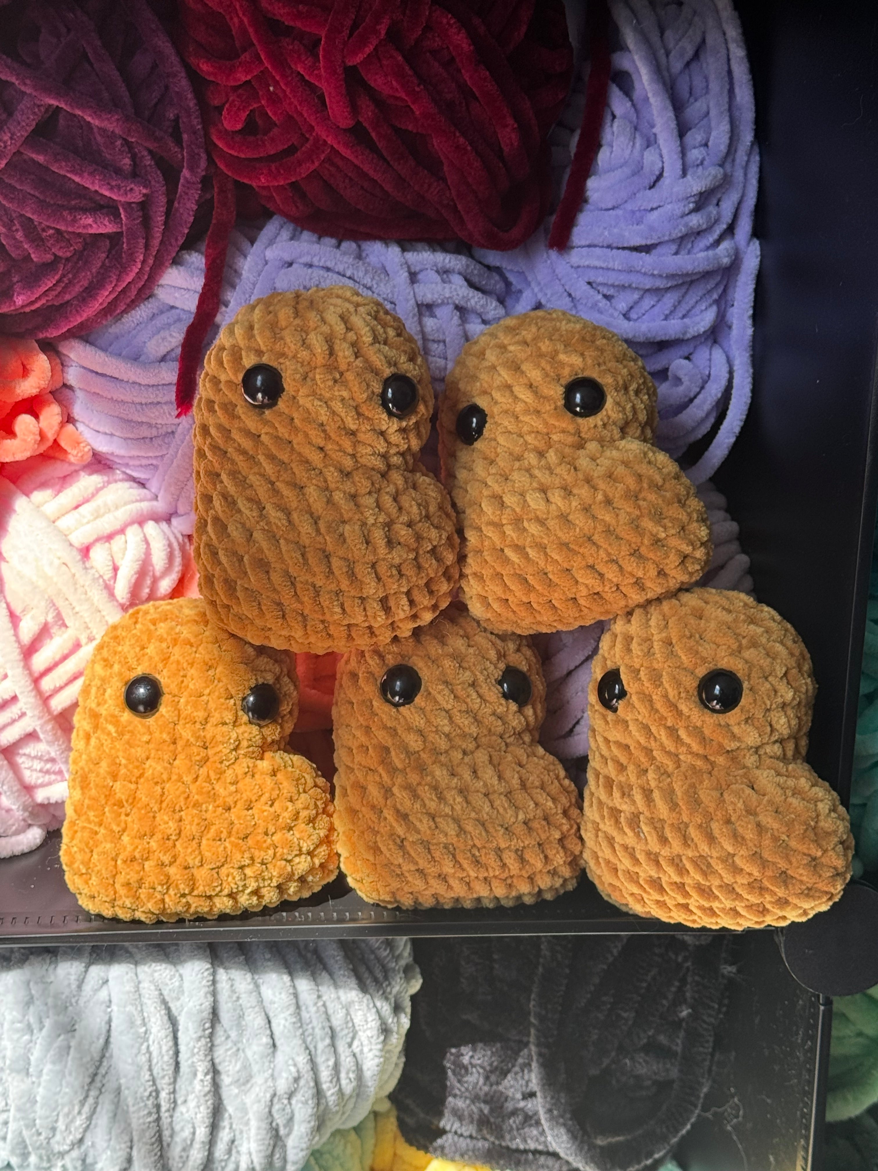 Hand-crocheted chicken nugget