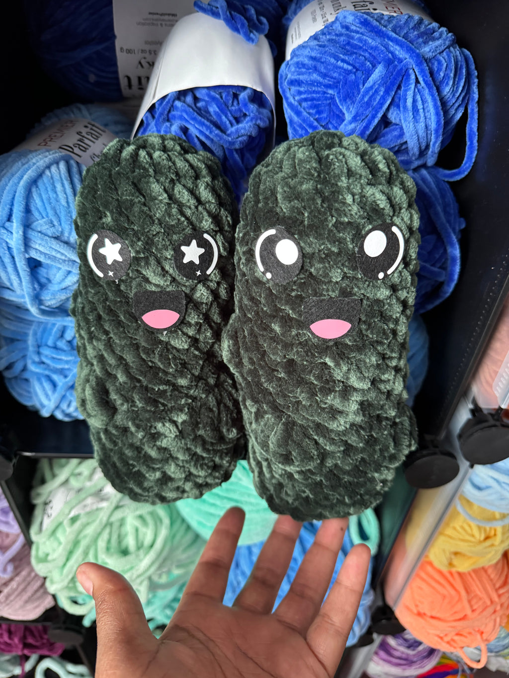 Hand-crocheted pickle
