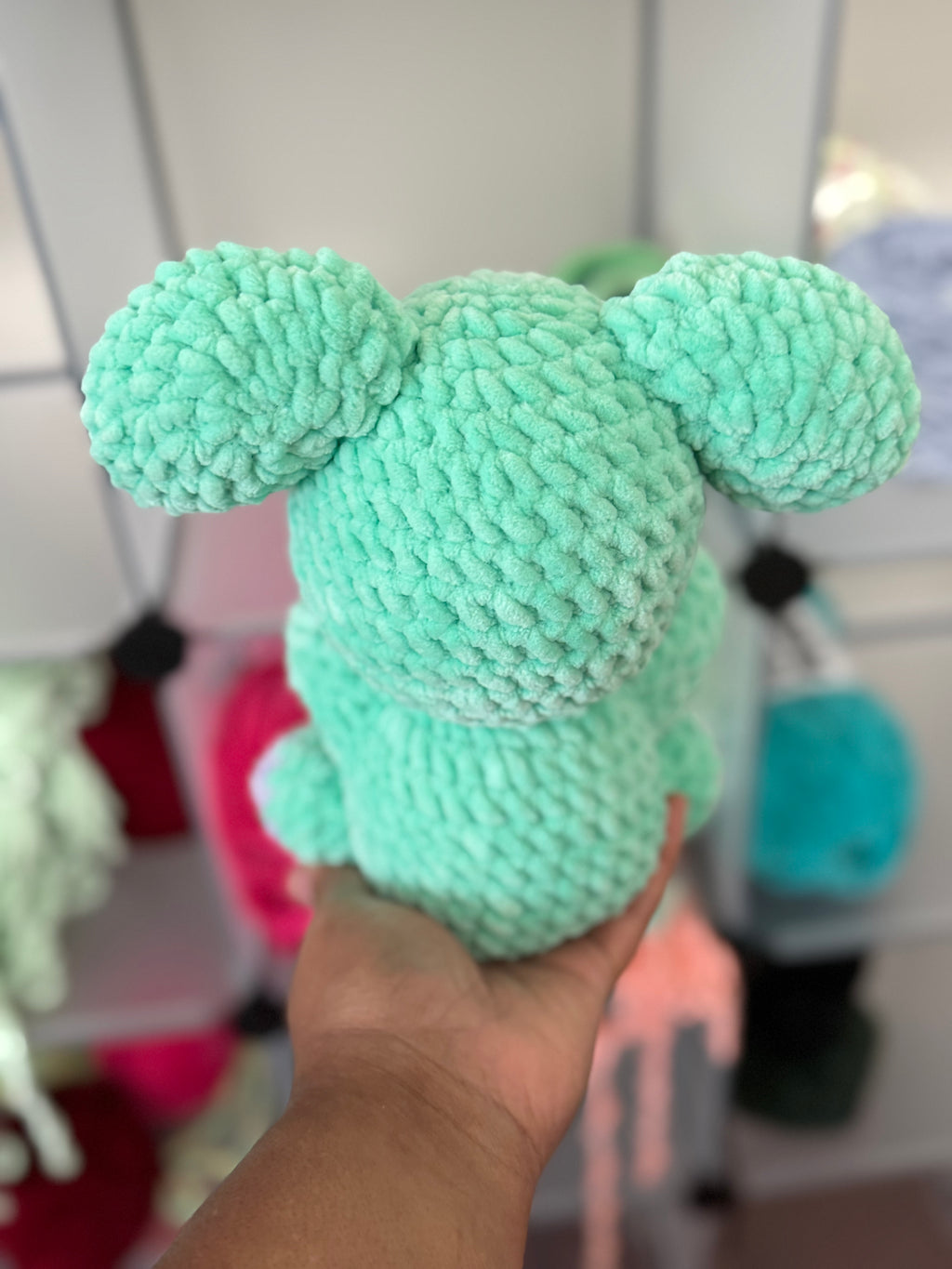 Tiffany and purple sitting elephant