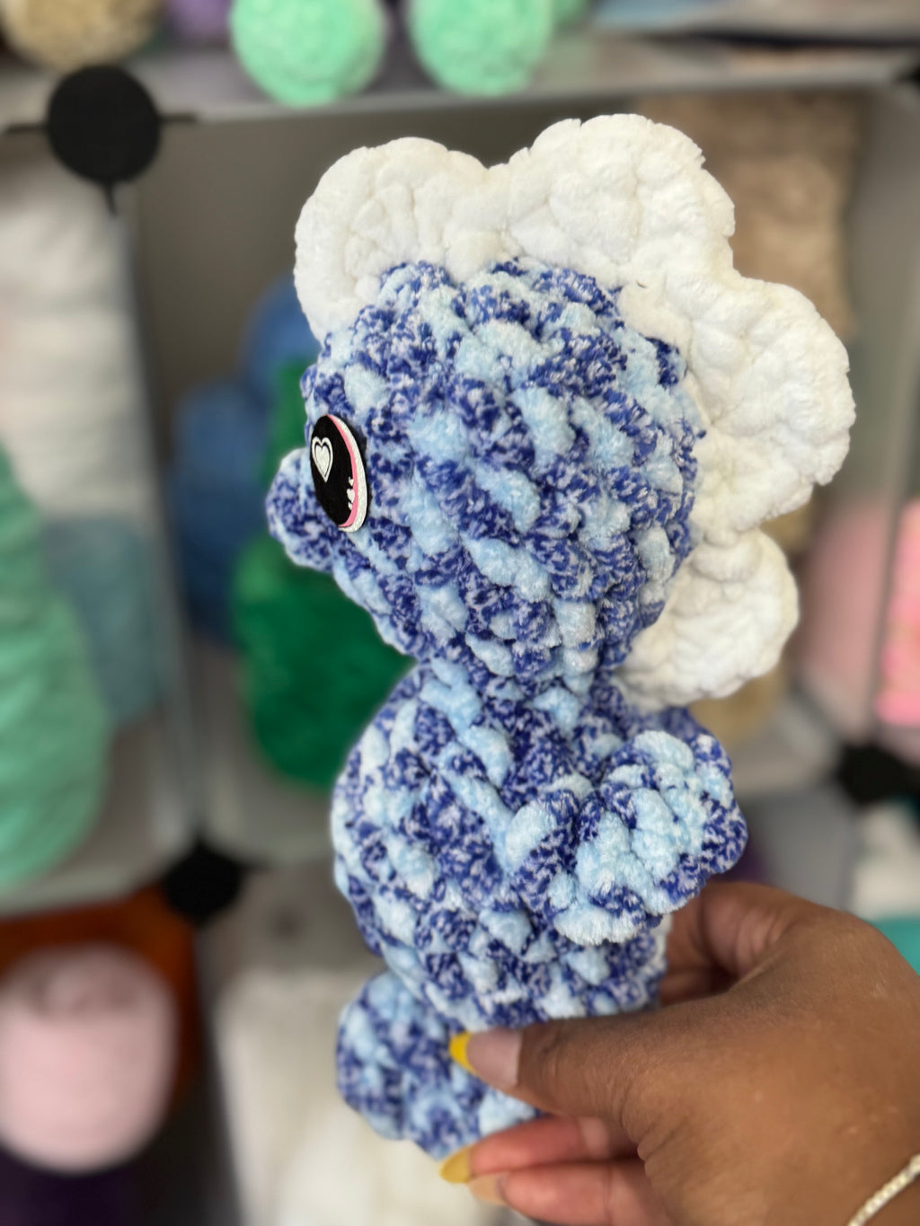 Blue large seahorse