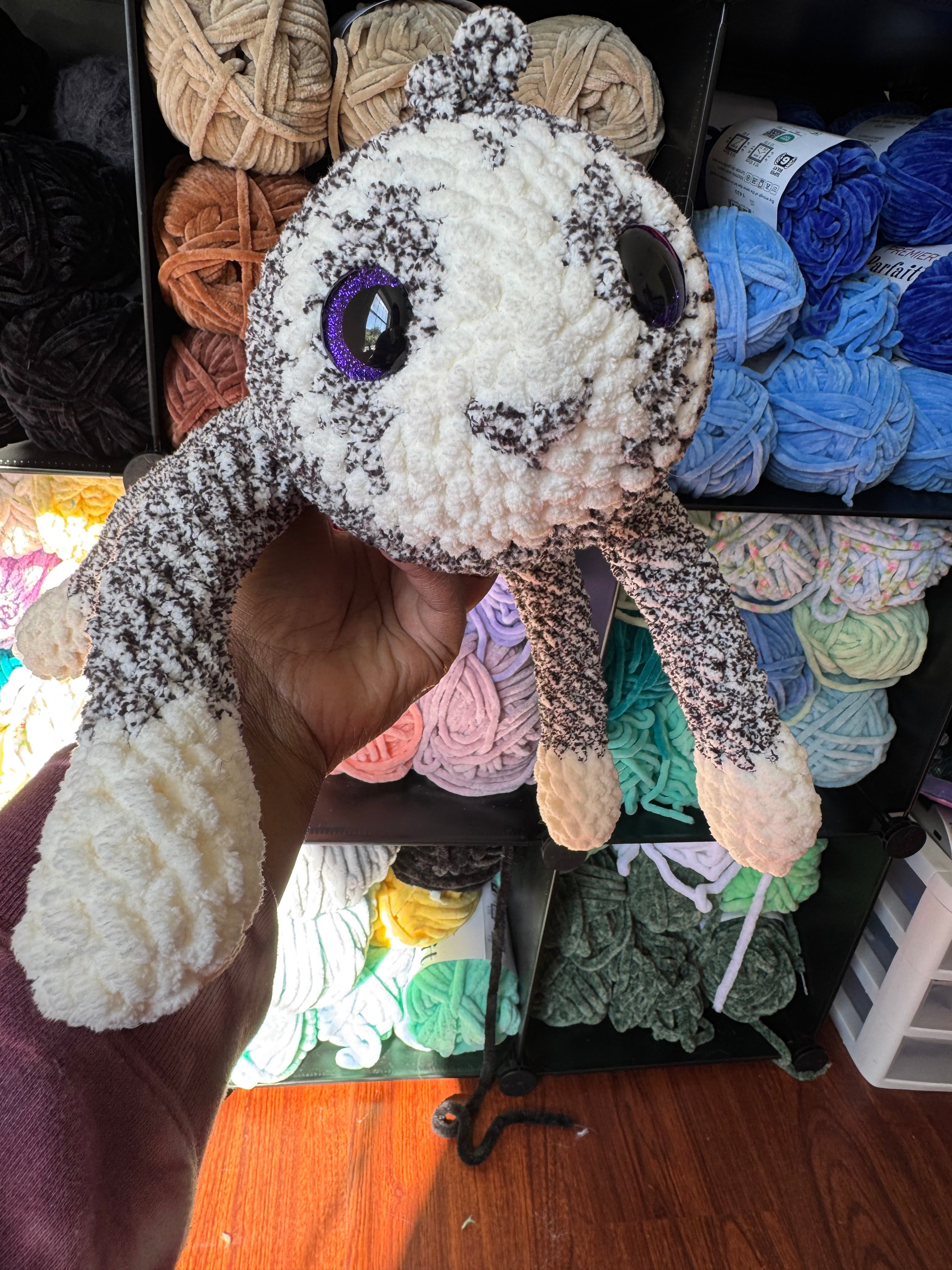 Hand-crocheted large sloth