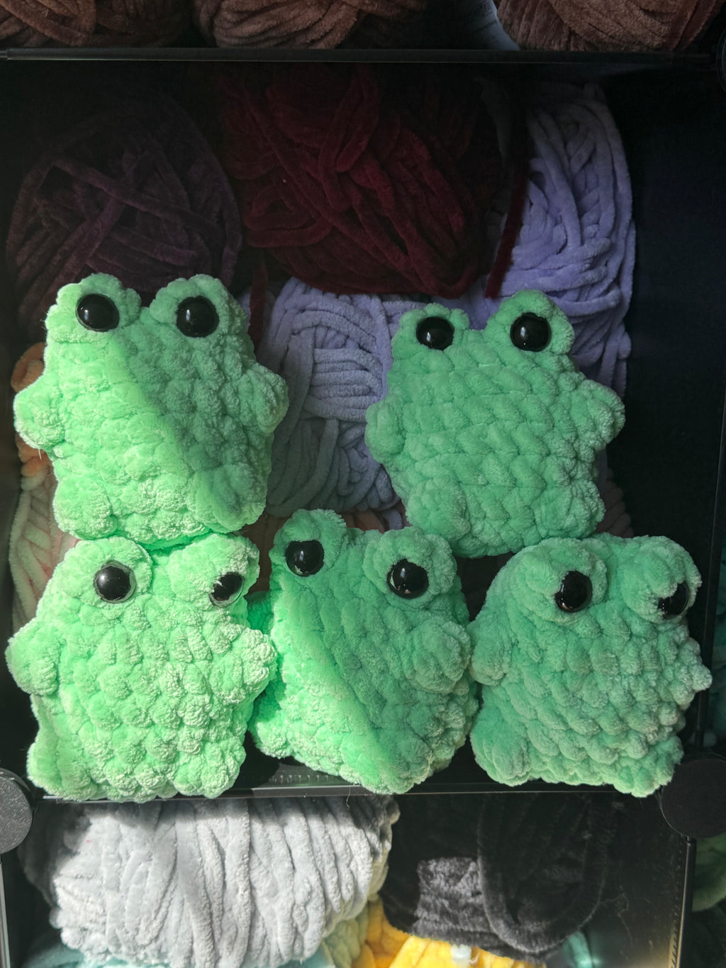 Hand-crocheted frog