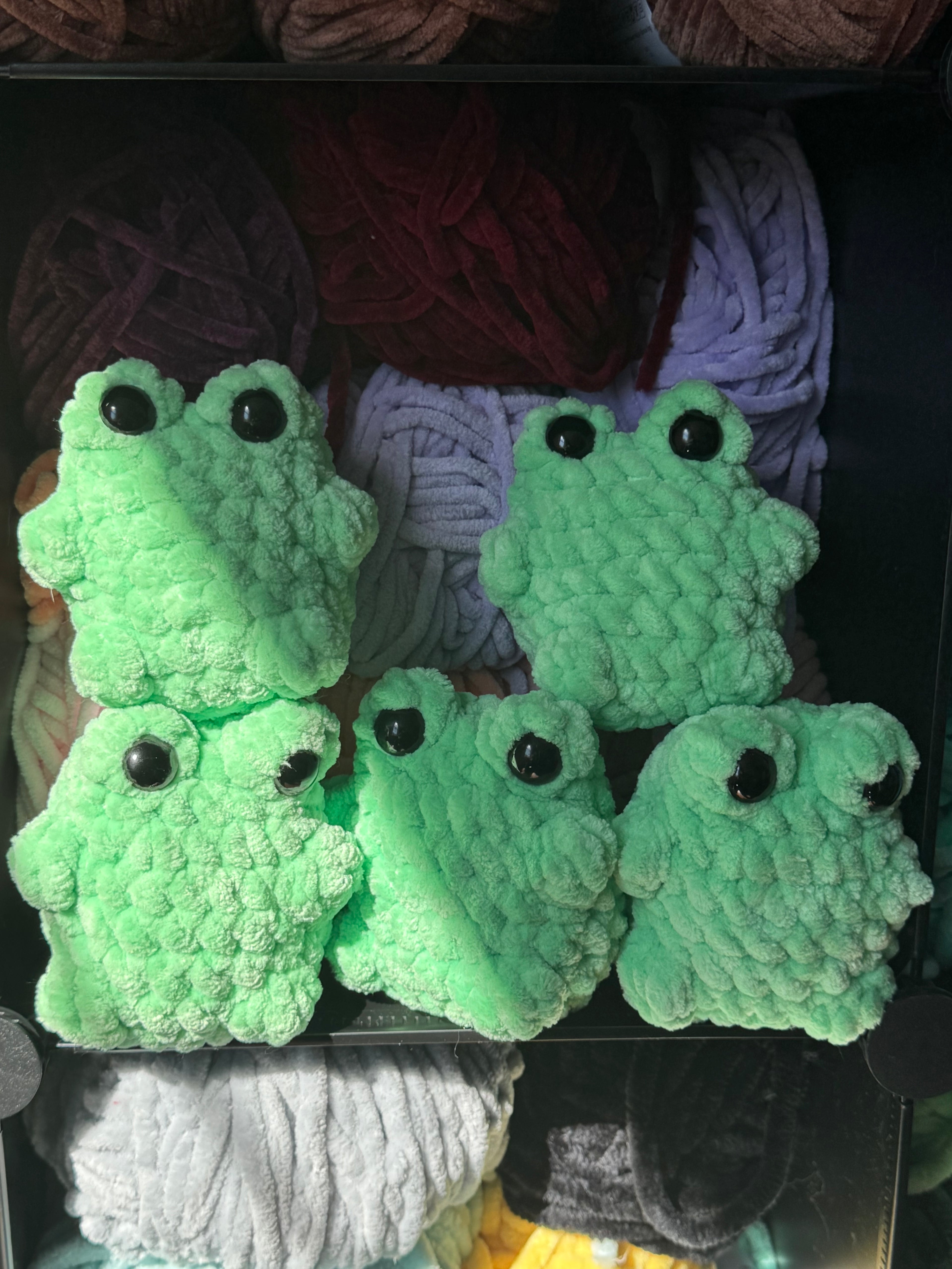 Hand-crocheted frog
