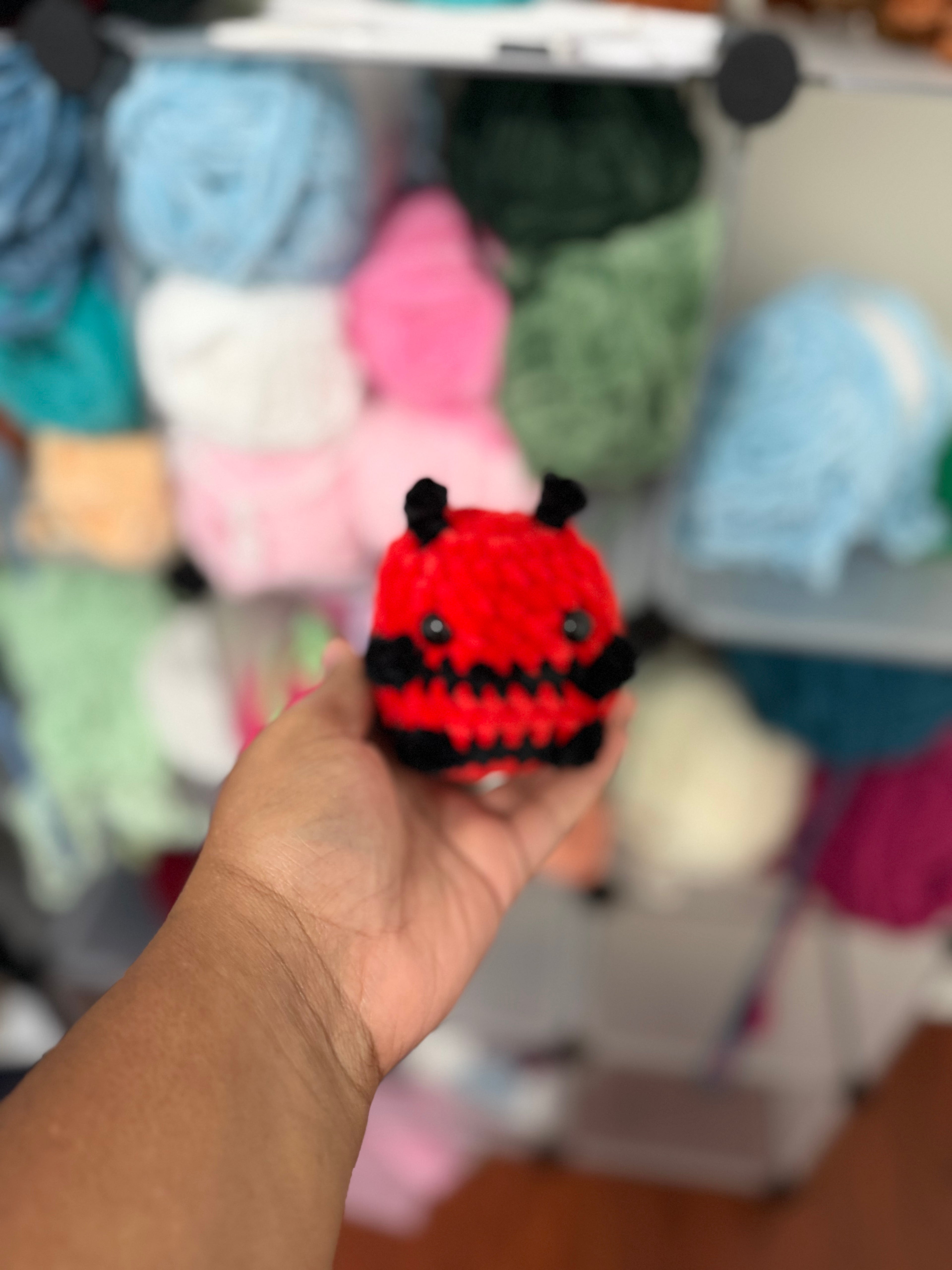 Red and black bee